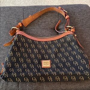 Dooney & Bourke Black and Tan Shoulder Bag